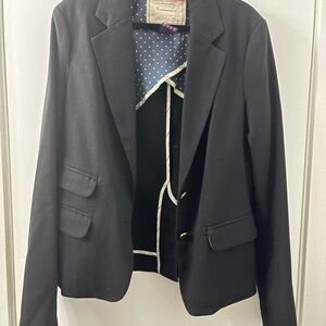 Cartonnier by Anthropologie Black Blazer with Polka Dot Lining